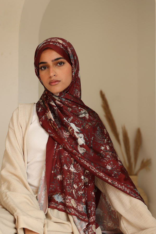 Crimson Bloom - French Satin Elegance