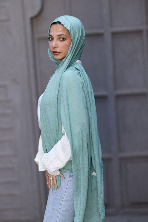 Cotton Sponge Scarf – Mint Breeze