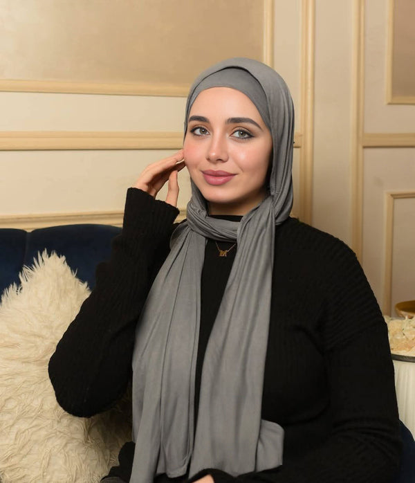 Lycra + Bandana Scarf Set - Elegant Grey