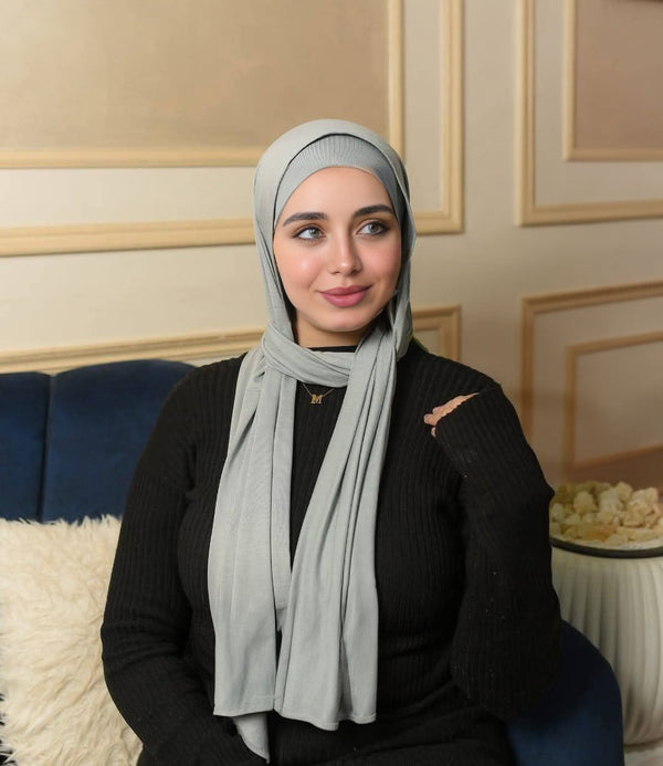 Lycra + Bandana Scarf Set - Soft Silver