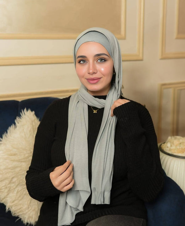 Lycra + Bandana Scarf Set - Soft Silver