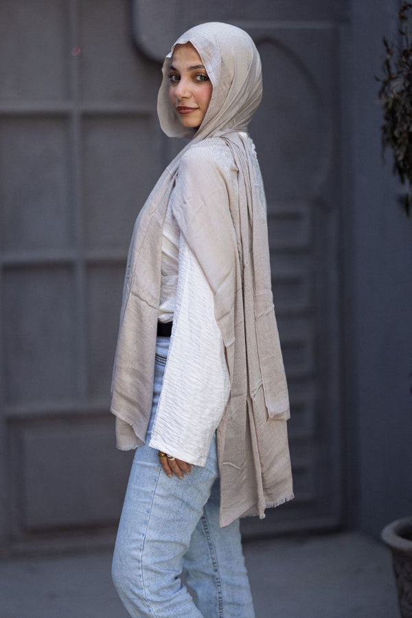 Cotton Sponge Scarf – Dusty Grey