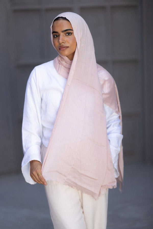 Cotton Sponge Scarf – Blush Pink