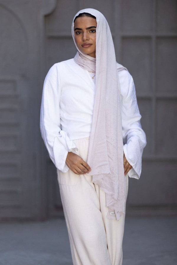 Cotton Sponge Scarf – Pale Taupe