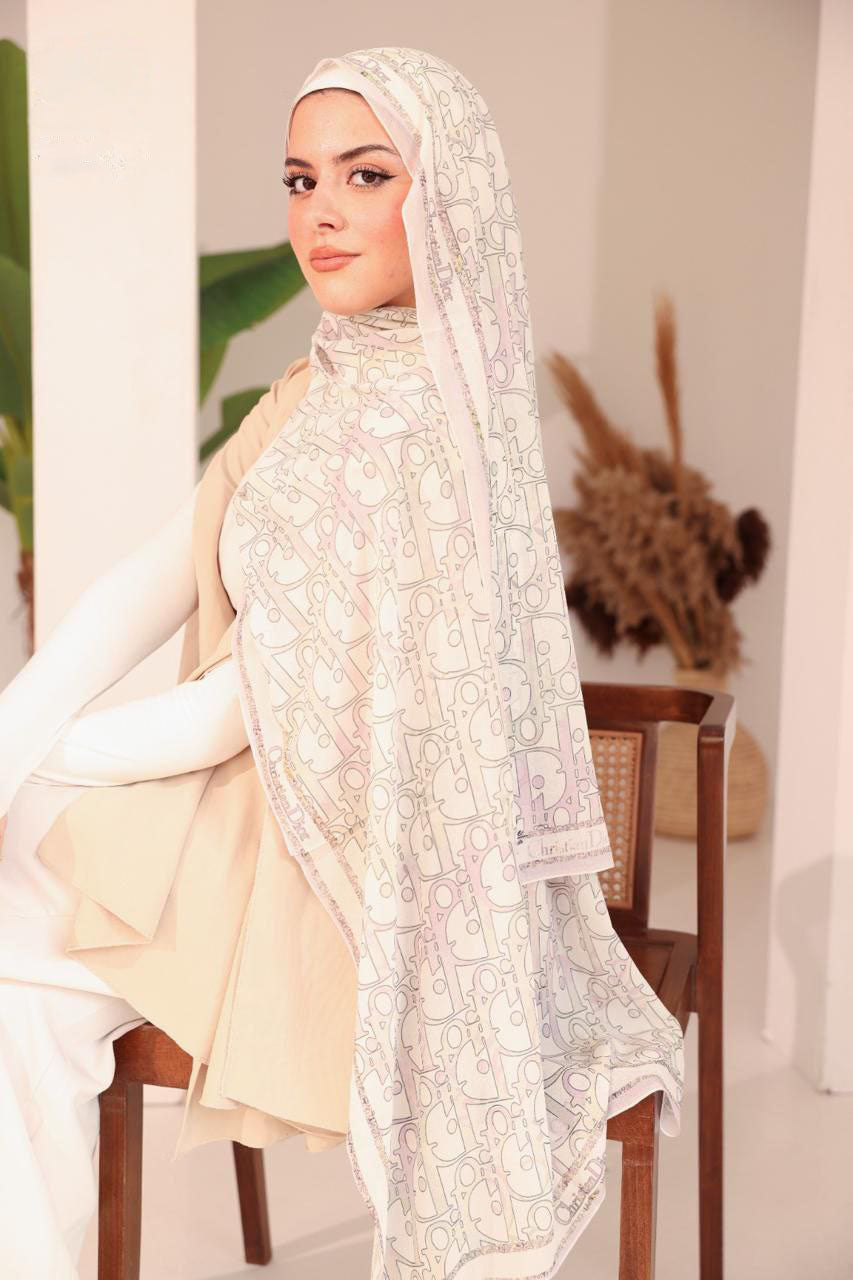 Pastel Monogram Scarf – Luxe Edition