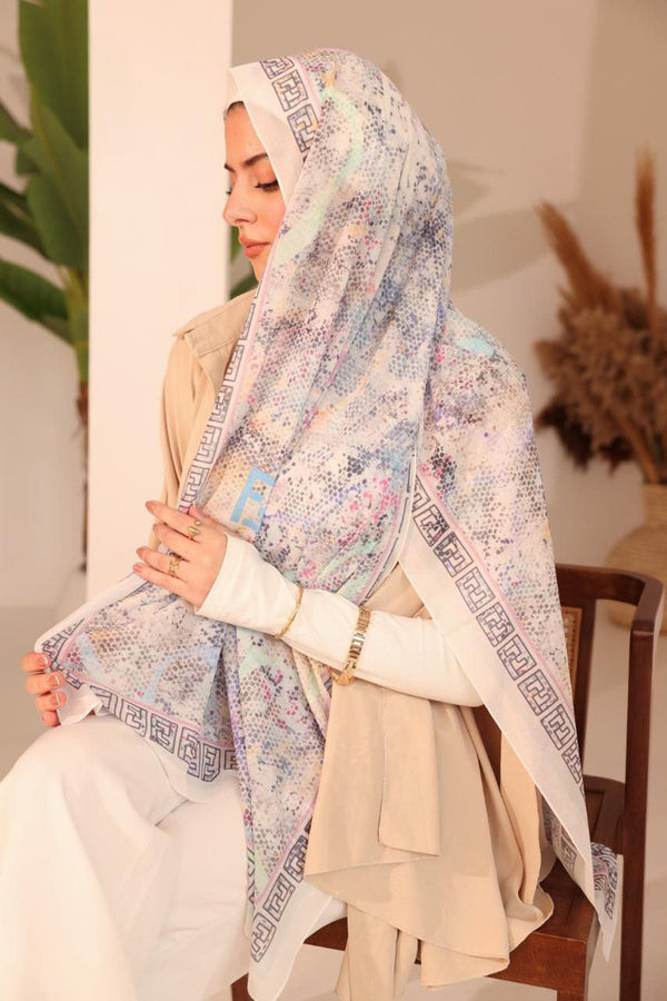 Greek Muse Pastel Mosaic Scarf