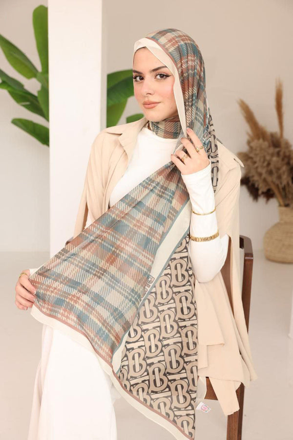 Burberry Check & Monogram Hijab – Vintage Charm