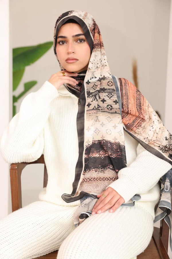 LV Earth Tones Elegance Hijab