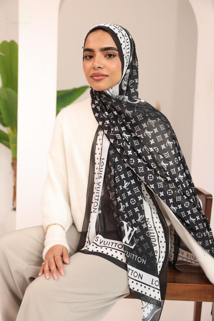 Louis Elegance Monochrome Hijab