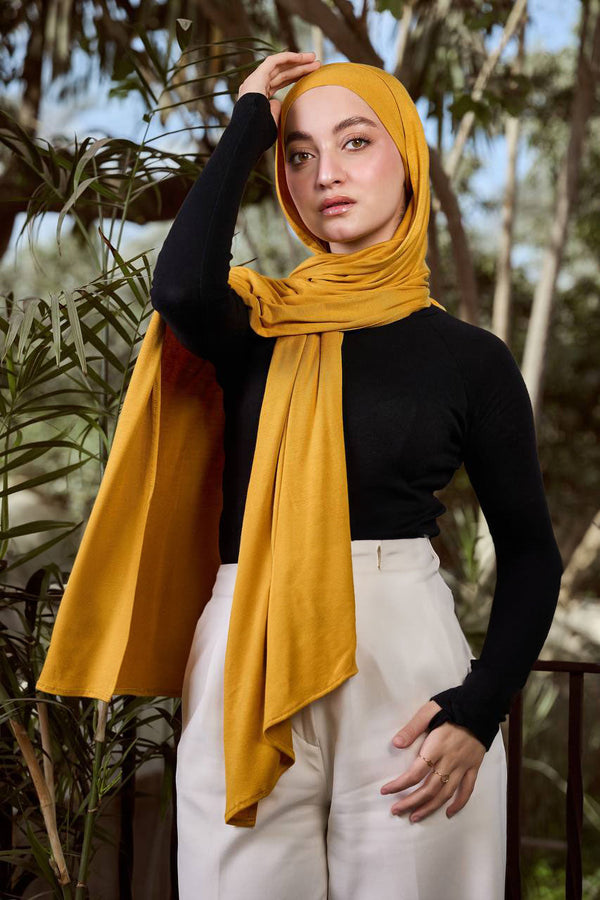 Golden Glow - Premium Lycra Scarf with Bandana