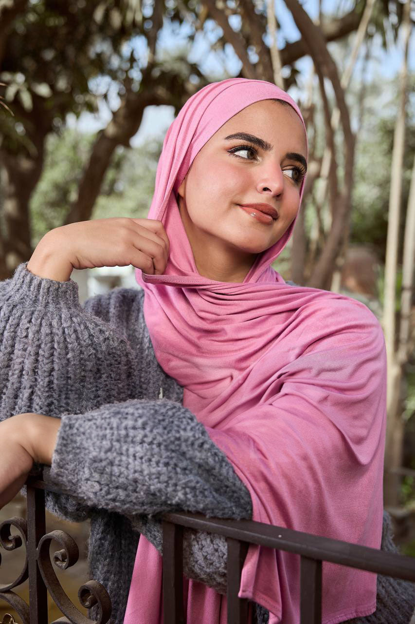 Lycra + Bandana Scarf Set - Rose Mauve