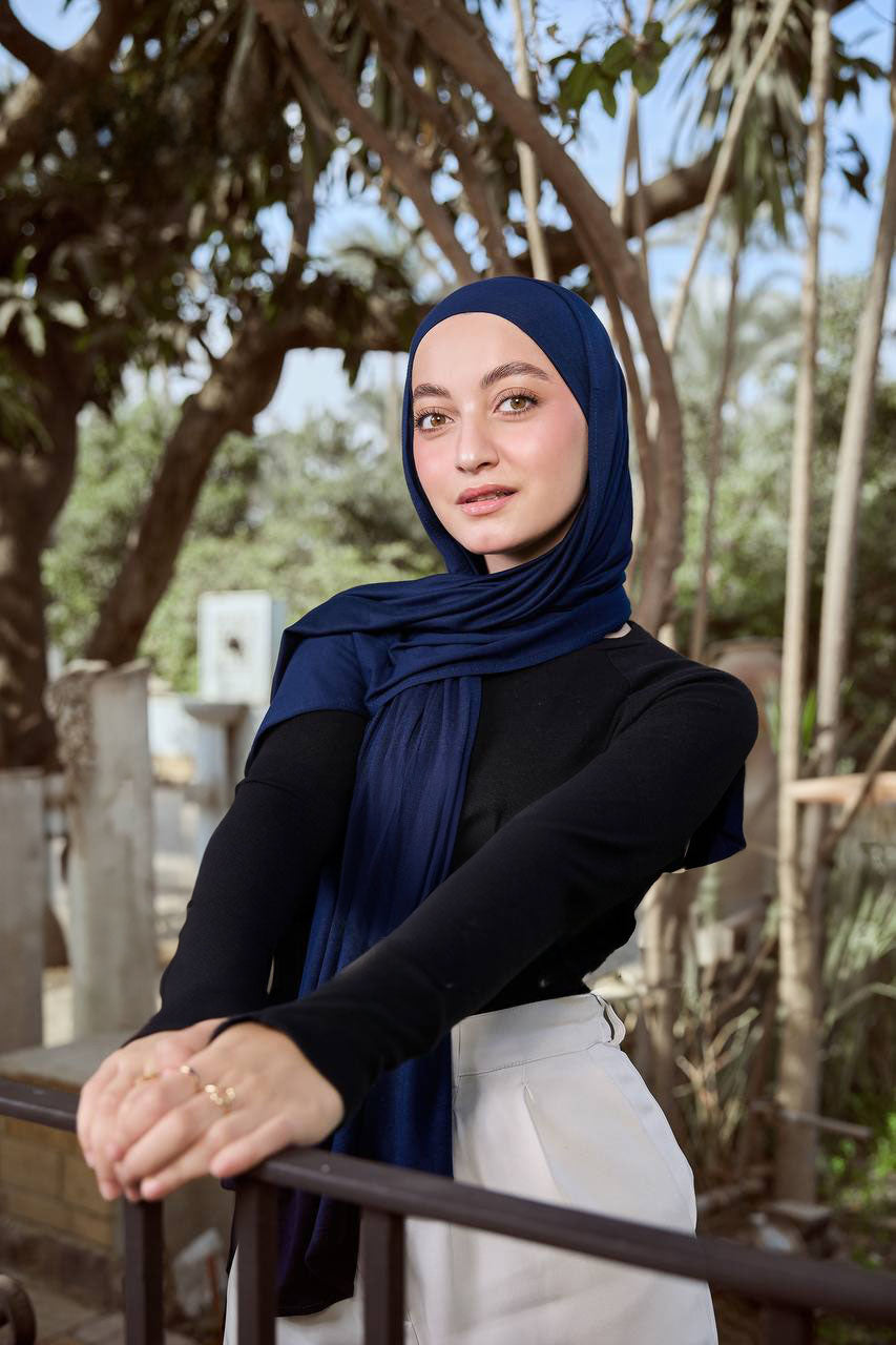 Lycra + Bandana Scarf Set - Navy Blue