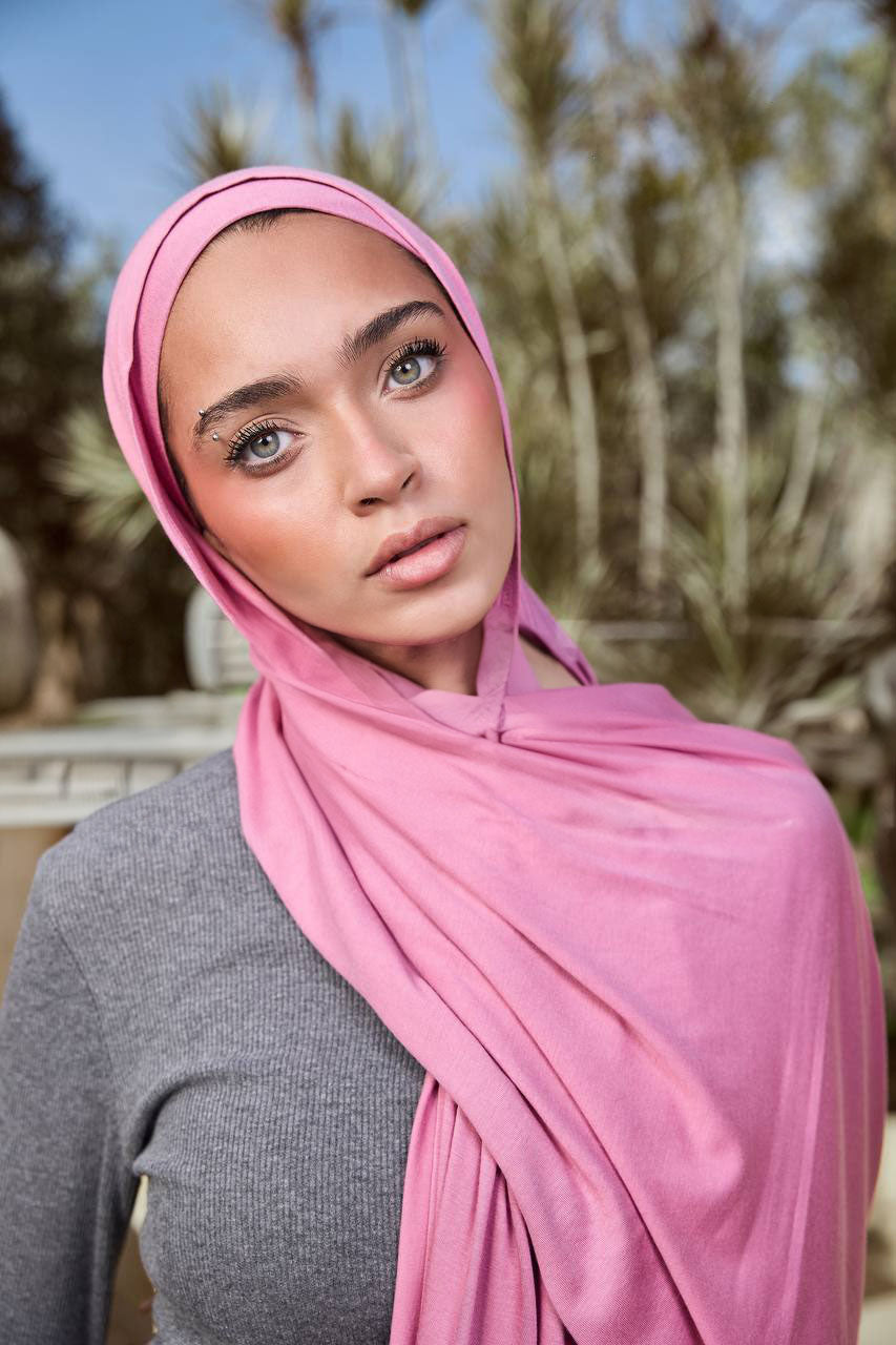 Lycra + Bandana Scarf Set - Rose Mauve