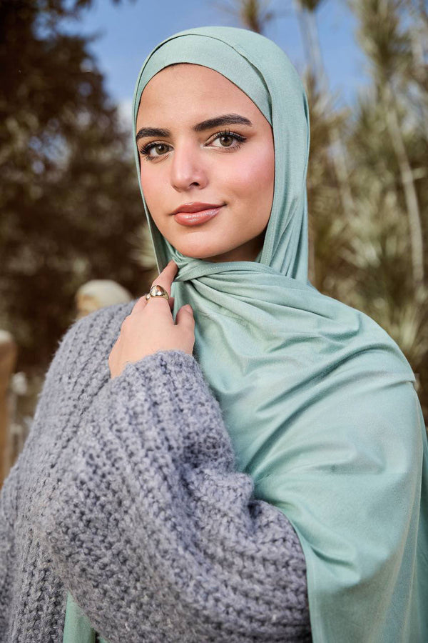 Mint Serenity - Premium Lycra Scarf with Bandana