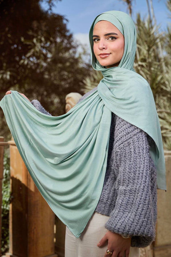 Mint Serenity - Premium Lycra Scarf with Bandana