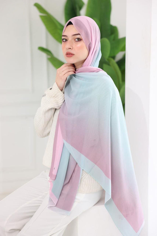 Chiffon Gradient Scarf – Cotton Candy Dream