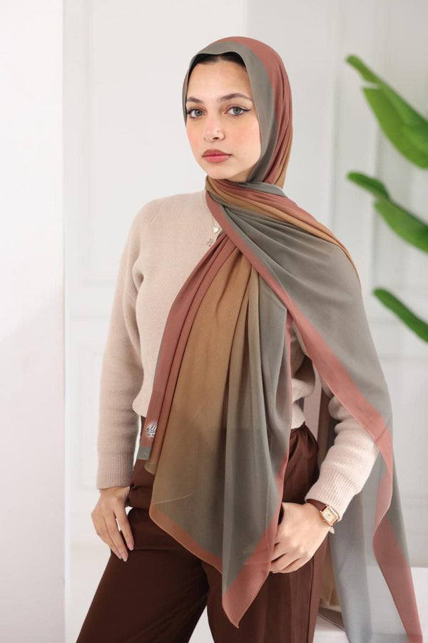 Chiffon Gradient Scarf – Desert Rose Fade