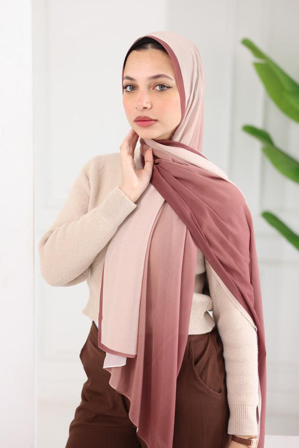 Chiffon Gradient Scarf – Rose Dust Harmony