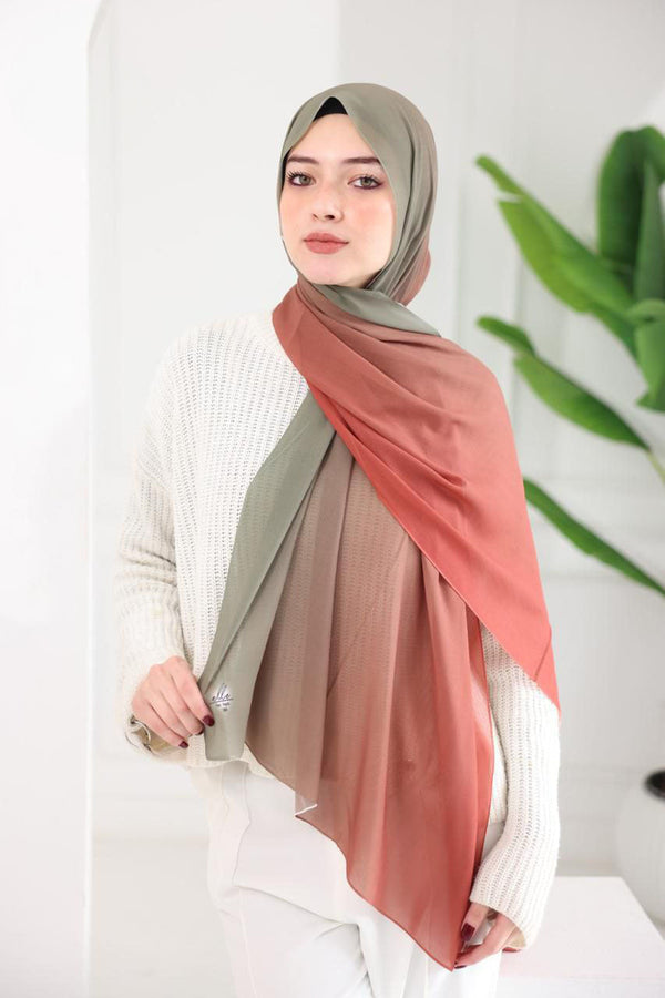 Chiffon Gradient Scarf – Desert Rose