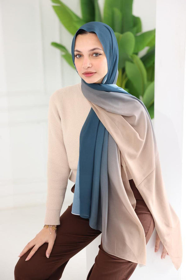 Chiffon Gradient Scarf – Sandstone Wave