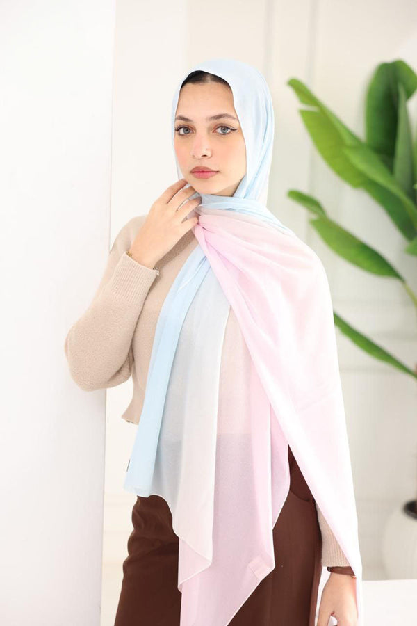 Chiffon Gradient Scarf – Light Cotton Candy