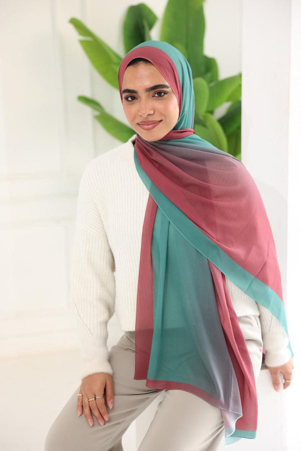 Chiffon Gradient Scarf – Rosewood Oasis