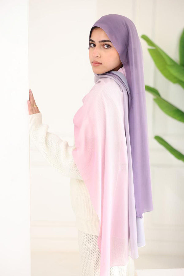 Chiffon Gradient Scarf – Lavender Blush