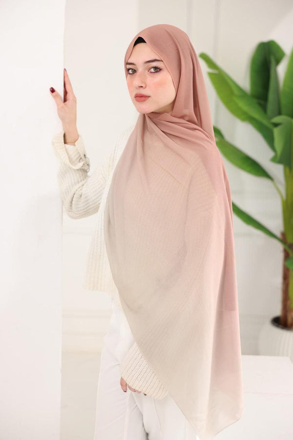 Chiffon Gradient Scarf – Dusty Blush Fade