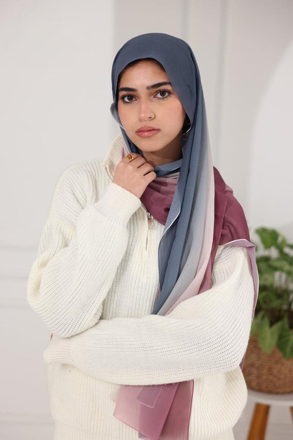 Chiffon Gradient Scarf – Smoky Rosewood