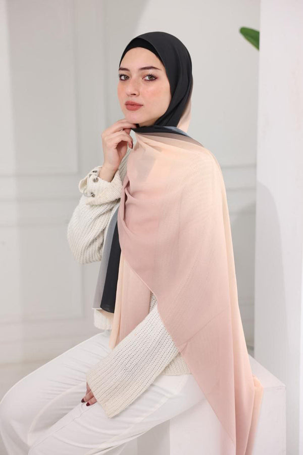 Chiffon Gradient Scarf – Sunset Blush
