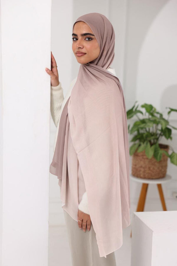 Chiffon Gradient Scarf – Dusty Blush