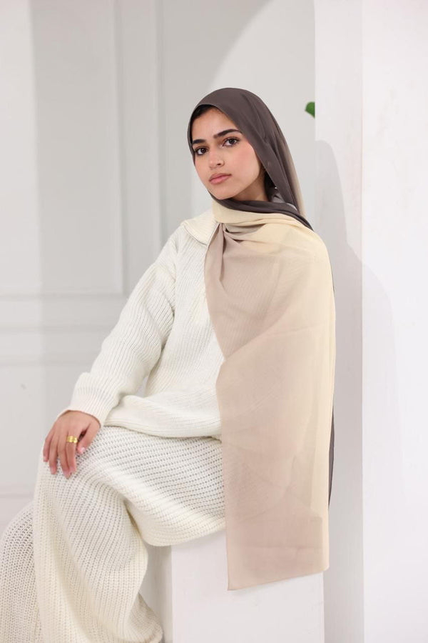 Chiffon Gradient Scarf – Sandstone Mist