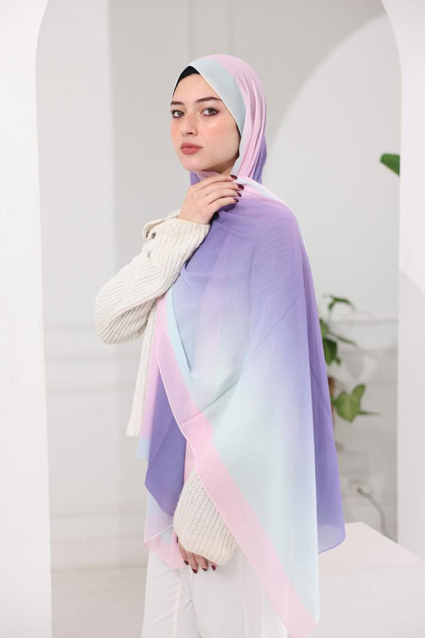Chiffon Gradient Scarf – Pinky Candy Dream