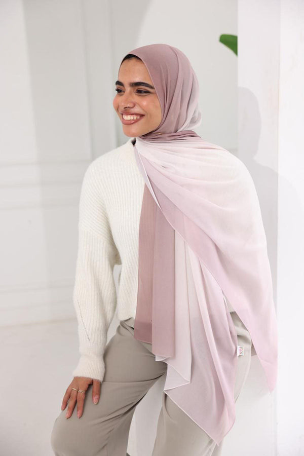 Chiffon Gradient Scarf – Blush Whisper