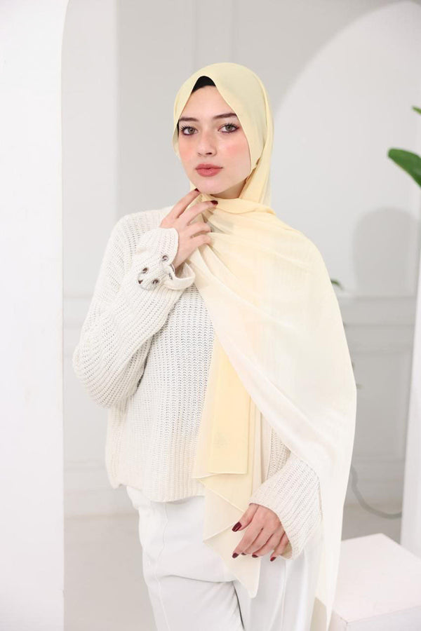 Chiffon Gradient Scarf – Butter Glow