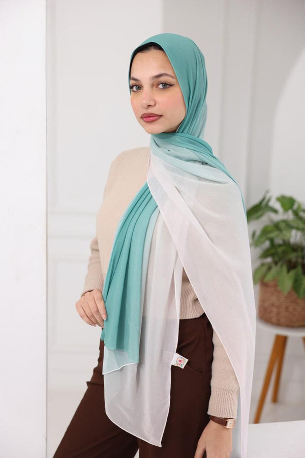 Chiffon Gradient Scarf – Mint Frost