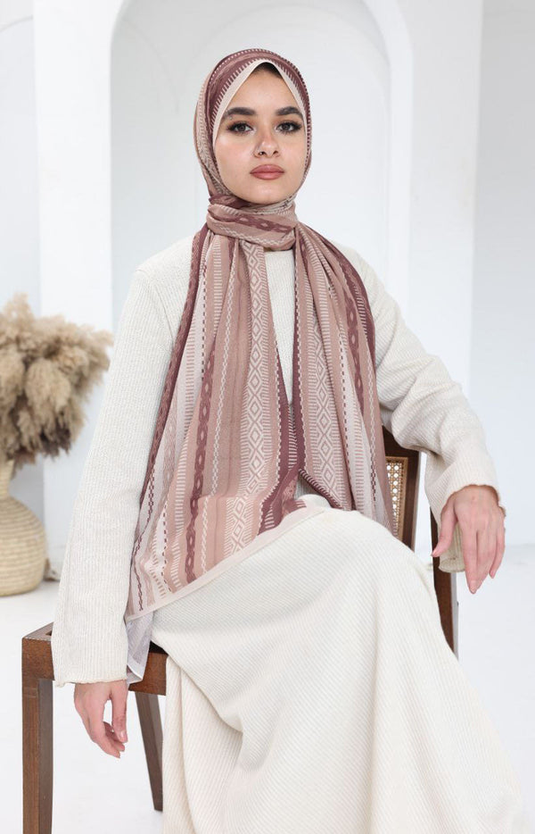 Printed Chiffon Scarf – Desert Hues
