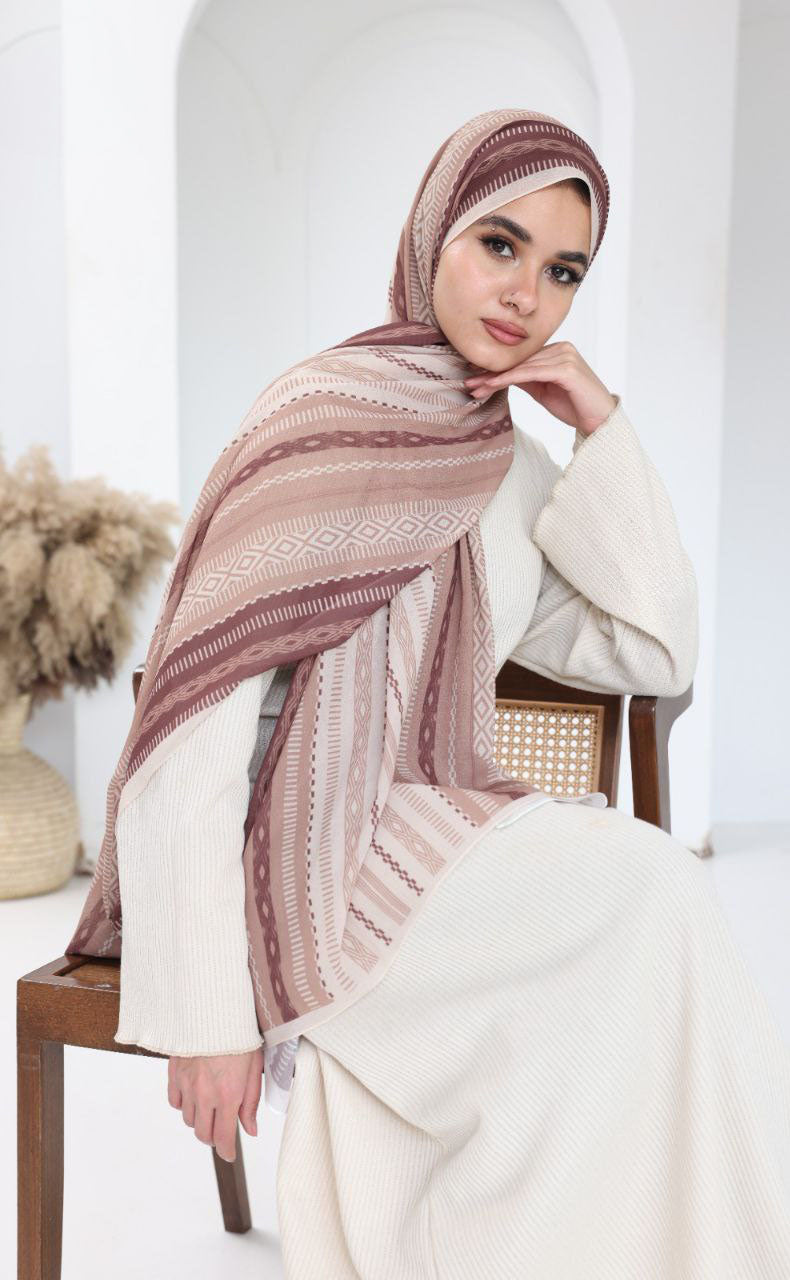 Printed Chiffon Scarf – Desert Hues