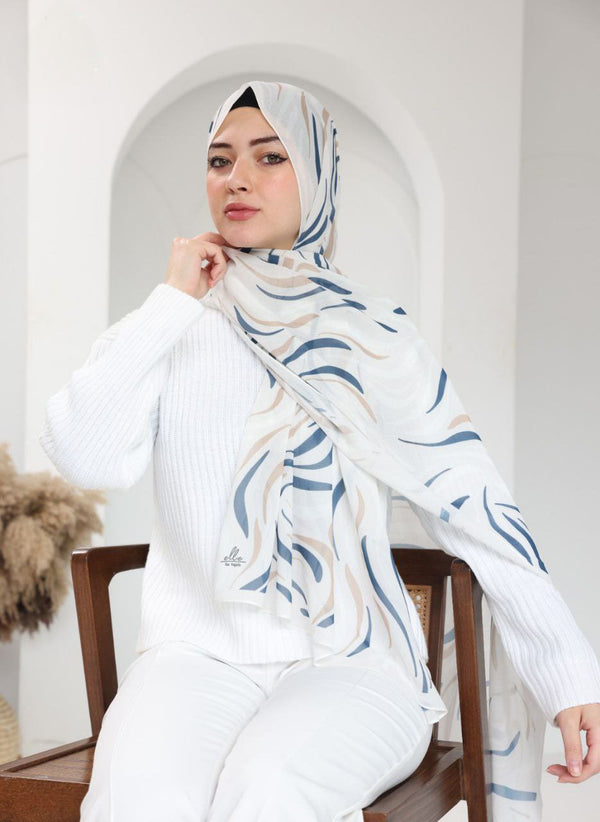 Printed Chiffon Scarf – Ocean Flow