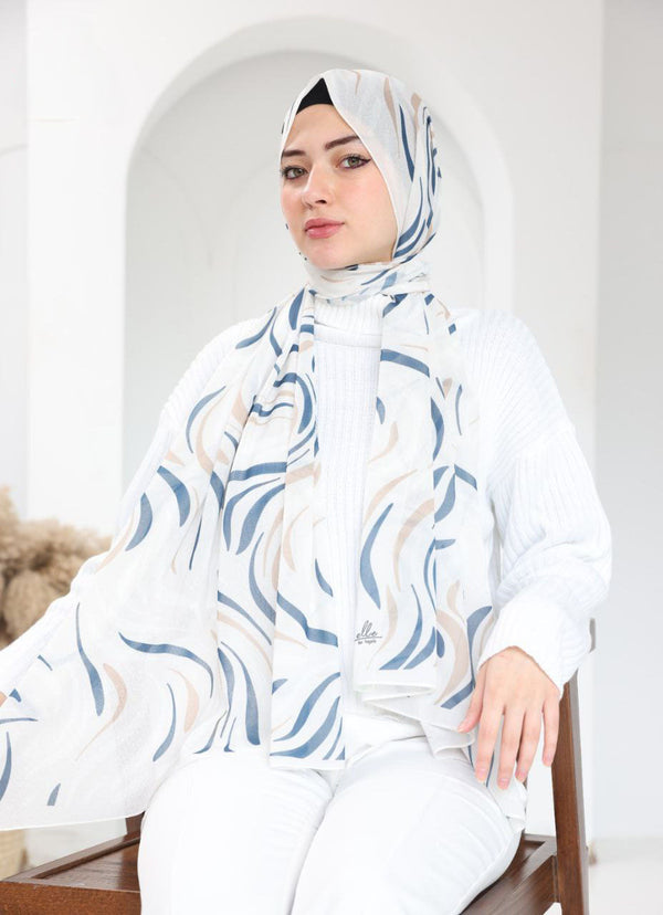 Printed Chiffon Scarf – Ocean Flow