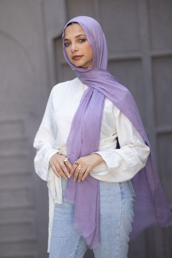 Cotton Sponge Scarf – Lavender Bloom