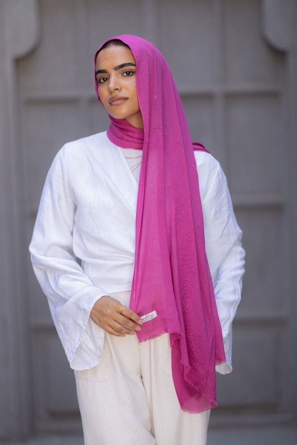 Cotton Sponge Scarf – Fuchsia Pop