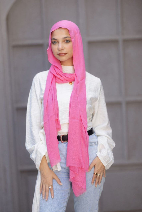 Cotton Sponge Scarf – Candy Pink
