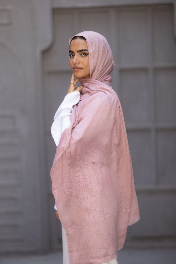 Cotton Sponge Scarf – Dusty Rose