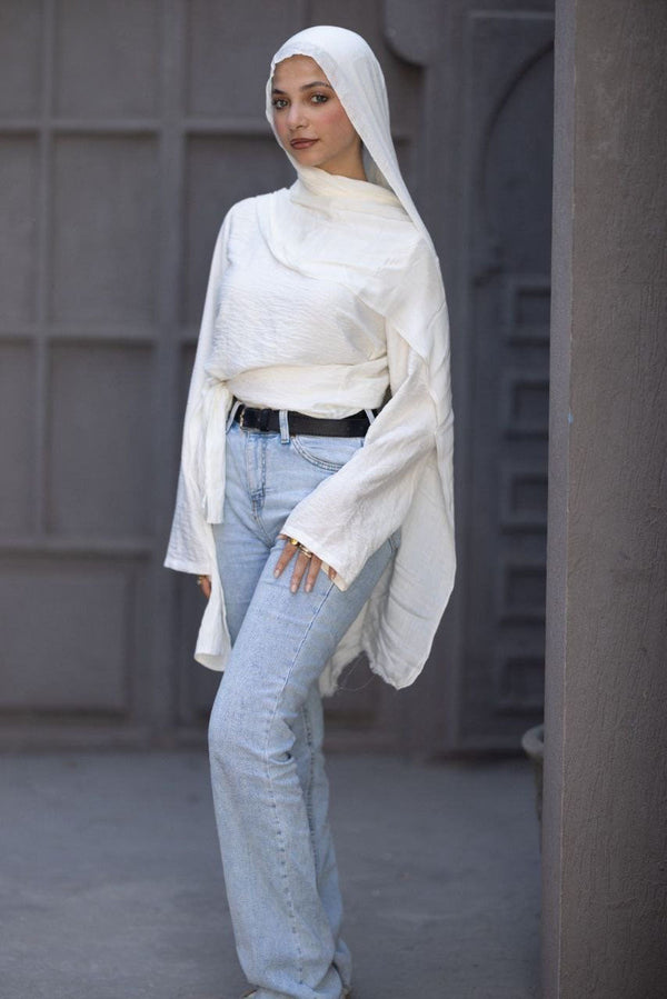 Cotton Sponge Scarf – Off White