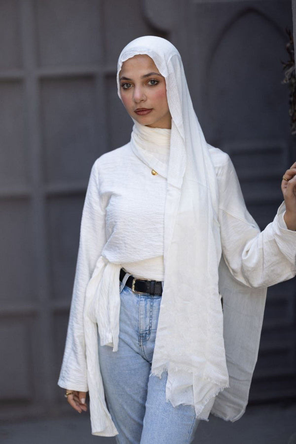 Cotton Sponge Scarf – Off White